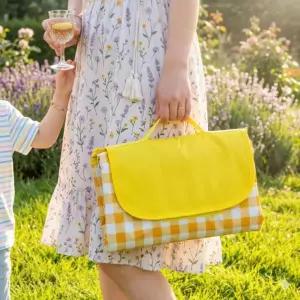 옐로우 돗자리 야외 접이식 피크닉 매트