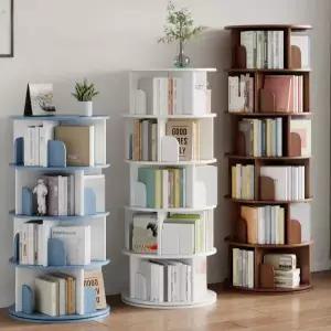 거실 북선반 책장 회전 수납 인테리어 스탠드 틈새 화이트 원목 철제 진열장 원형 빅호스