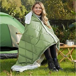 킨티웨 프로 온열 담요 배터리 작동 휴대용 히트 숄 던지기 난방용 야외 캠핑 후드티