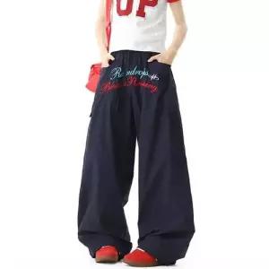 스콕 남자 바지 하계 캐주얼 배기핏 레터링 프린트 얇은 커프 JEN2