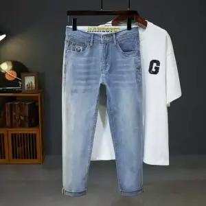 스콕 남자 배기바지 프리미엄 청바지 트렌드 반바지 스판 자수 긴바지 JEN1