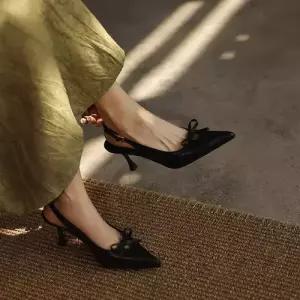 SMK 오피스룩 여름 샌들 하이힐 스틸레토 소가죽 백 웨지힐 메인 여성신발 JEN2