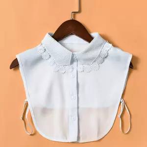 플라워 자수 페이크 카라 넥 케이프 블라우스 카라 CWZ2+9sIw