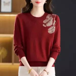 여사친 니트 셔츠 루즈핏롱 블라우스 춘추 라운드 스웨터 빅사이즈 탑 MF3