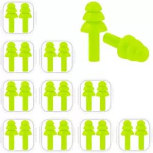 수영 비행기 콘서트 촬영 여행 수면 및 코골이를 위한 10쌍 소음 제거 이어플러그 프리미엄 소프트 실리콘