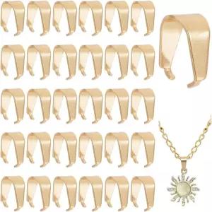 PH PandaHall 50pcs 201 스테인리스 스틸 스냅 온 베일 골든 핀치 클립 18K 골드 도금 펜던트 커넥터 참