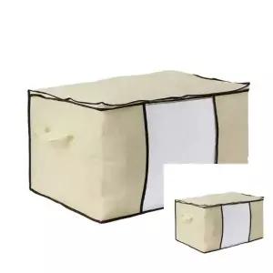 ( )의류 이불보관 정리함 60x40cm 아이보리 옷수납박스 이불가방