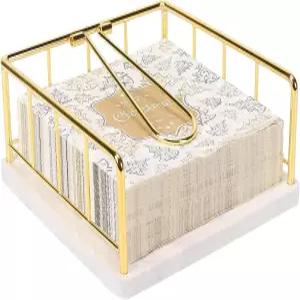 리바버 플랫 냅킨 홀더 금속 주방 보관함 웨이트 텐션 암이 있는 소박한 휴지 디스펜서 테이블 다이닝 룸