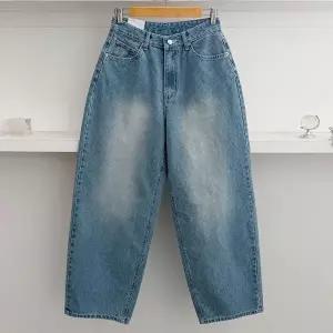 [다잇템] 여성 단가라 워싱 하이웨스트 빅사이즈 청바지