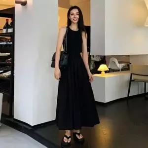 베이직 민소매 원피스 시크한 블랙 나시 롱원피스 (HSJ-WFI0PIQ)