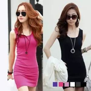 여성 타윈프 민소매 미니 원피스 (HSJ-WF535E2)