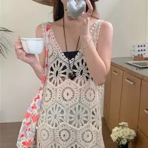 캐주얼 자수 나시 레이어드 원피스 (HSJ-WFJF6IM)