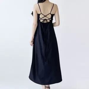 휴양지 해외 여행 패션 끈나시 원피스 블랙 롱원피스 (HSJ-WFFH700)