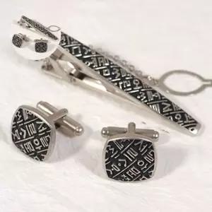 카라빈카 실버넥타이핀 커프스set-훈민정음