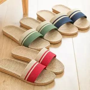 준캡 거실실내화 왕골슬리퍼 한줄포인트