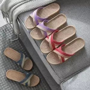 준캡 거실실내화 왕골슬리퍼 투톤엑스선