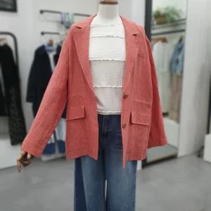 써스데이아일랜드루즈핏 체크 자켓 T252MJK144W_CA2374214