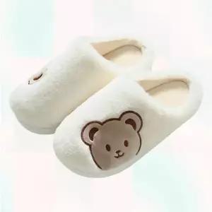 곰돌이 고급 털 슬리퍼 실내화 거실화 안감 쿠션