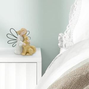 천사와 개 조각상/집-야외 장식 조각상/기념 강아지 조각상-크리스마스-발렌타인 데이 이상적인 선물