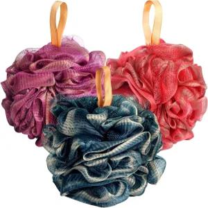 피셴트 샤워 스펀지 수세미 바디 워시 스크러버 60g 대형 로파 3팩 모든 피부 타입을 위한 청소