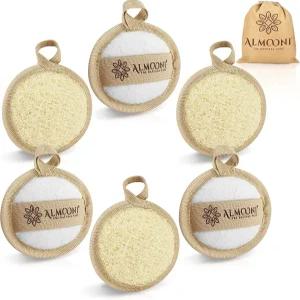 알무니 내추럴 루파 각질 제거 페이셜 스크러버 이집트 샤워 스펀지 여성용 및 남성용 목욕 깨끗하게