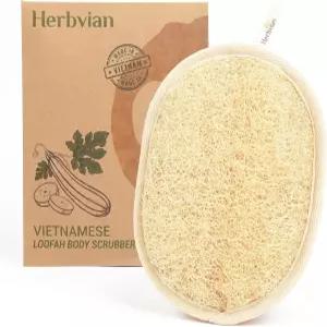 허브비안 베트남 천연 루파 각질 제거 바디 스크러버 패드 100 식물성 샤워 스펀지 여성 남성용 목욕 1