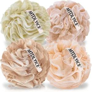 MTDLYICE 수세미 스펀지 XL 라지 75g 4팩 목욕 소프트 메시 샤워기 바디 스크러버 남성용 액세서리 워시 폼