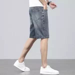샤오원샵 남친 빈티지 여름 반바지 청바지 청반바지 통기성 키작남 슬림핏 5부 꾹2