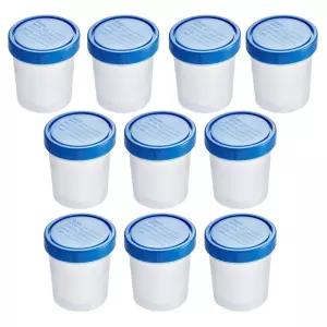 LabXcel 폴로필렌 투명 시편 용기 시험용 수집 누출 방지 나사 캡 100ml120ml 무균 4.5온스 벌크 팩 10개