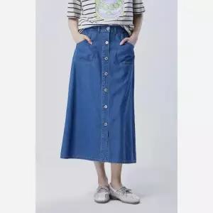 [롯데백화점]베네통 버튼 포인트 해지 데님 스커트_BASK94631