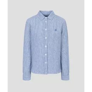 빈폴 BEANPOLE LADIES Essential 리넨 스트라이프 슬림숏 셔츠 블루 (BF6364E11P) BF6364E11P 146314