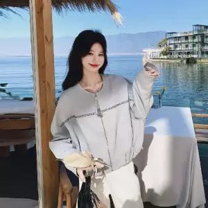 루타꽁몰 여성용 연청 잠바 라운드 봄가을 야구 점퍼 HO3