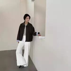 루타꽁몰 여성 봄 야구 잠바 PU피복 체크 집업 아우터 상의 HO1