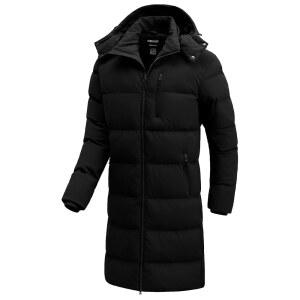 CTFASH 남성 겨울 코트 엑스트라 롱 퍼퍼 재킷 방수 두꺼운 파카 단열 아우터와 탈착식 후드