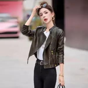 자켓 숏 코트 가죽 상의 차이나 여사친 빈티지 가을 OP3