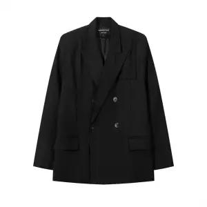 남성 캐주얼 정장자켓 버튼 루즈핏 더블 정장 목넥 뒤트임 봄가을 코트 재킷 패셔너블한 유행3