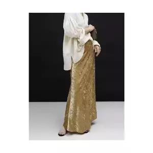 여성 데일리 가을 A라인 스커트 솔리드 머메이드 롱 밴딩 허리 스포M3