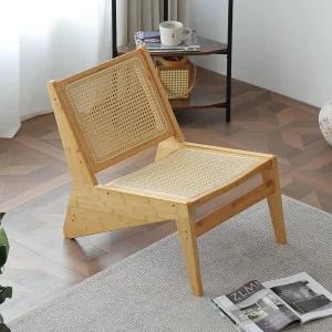 엠부오메 미드 센추리 모던 액센트 거실 의자 단단한 나무 프레임의 로우 암리스 라운지 침실과 발코니를