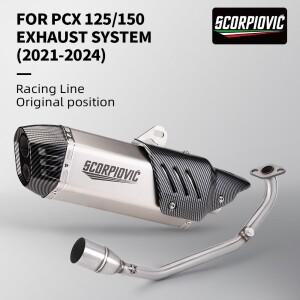 PCX125 2021-2024 머플러 배기 탈출 오토바이 프론트 링크 파이프 센서 포함