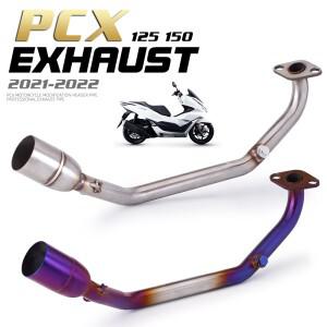 PCX 125 오토바이 스쿠터 배기 머플러 전체 시스템 중간 파이프 슬립 온 탈출 Exhaust17-2022