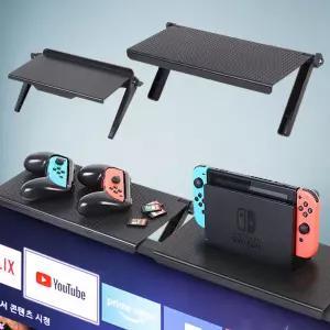 모니터거치대 다용도받침대 상단선반 다이 TV 위 미니 티비 티비윗 트레이 공유기 컴퓨터 선반
