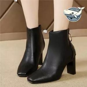모던 블랙 앵클부츠 여성용 캐주얼 힐 부츠 여자가을신발 앵글부추 발목부츠 발편한부츠