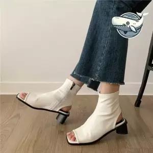 트렌디 앞뒤트임 앵클부츠 스타일리시한 메쉬 발목신발 여성여름부츠 발목부츠