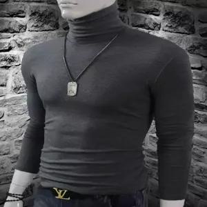 남자 목티 반목폴라 반폴라 반터틀넥 머슬핏 니트