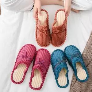 겨울 방한 거실화 털실내화 사무실슬리퍼 리본골지슬리퍼 사무실슬리퍼 거실 방한화 털