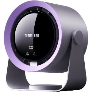 휴대용 책상 선풍기 - 터보 기류가 있는 조용한 5400mAh 충전식 테이블 100단 디지털 디스플레이 및 105 조절 가능한 기울기 침실 사무실 가정용 캠핑용 벽걸이 소형 냉각