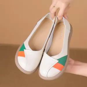 여자신발 단화 에스닉 복고풍 포시즌 소프트톱 봄가을 구두 소가죽 통굽 심쿵희망