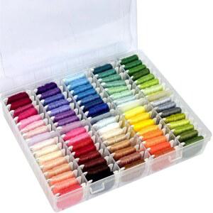 우정 팔찌 끈 키트 만들기 80개의 실 자수 치실 크로스 스티치 실과 보관함 포함