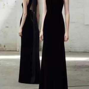 롱스 롱스커트 벨벳 홀터넥 검정색 셀프웨딩촬영