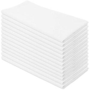 이모 엠의 주방 밀가루 자루 접시 타월 - 자수 및 건조 유리용 천연 면, 핸드, 식기류 일반, 두꺼운, 무보석 흡수력이 높은 13, 27 x 인치, 흰색 세트